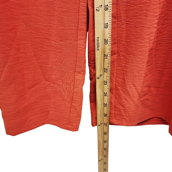 Womens Size 2XL Rust Wide-Leg Pants  Crinkle Texture - Picture 9 of 10